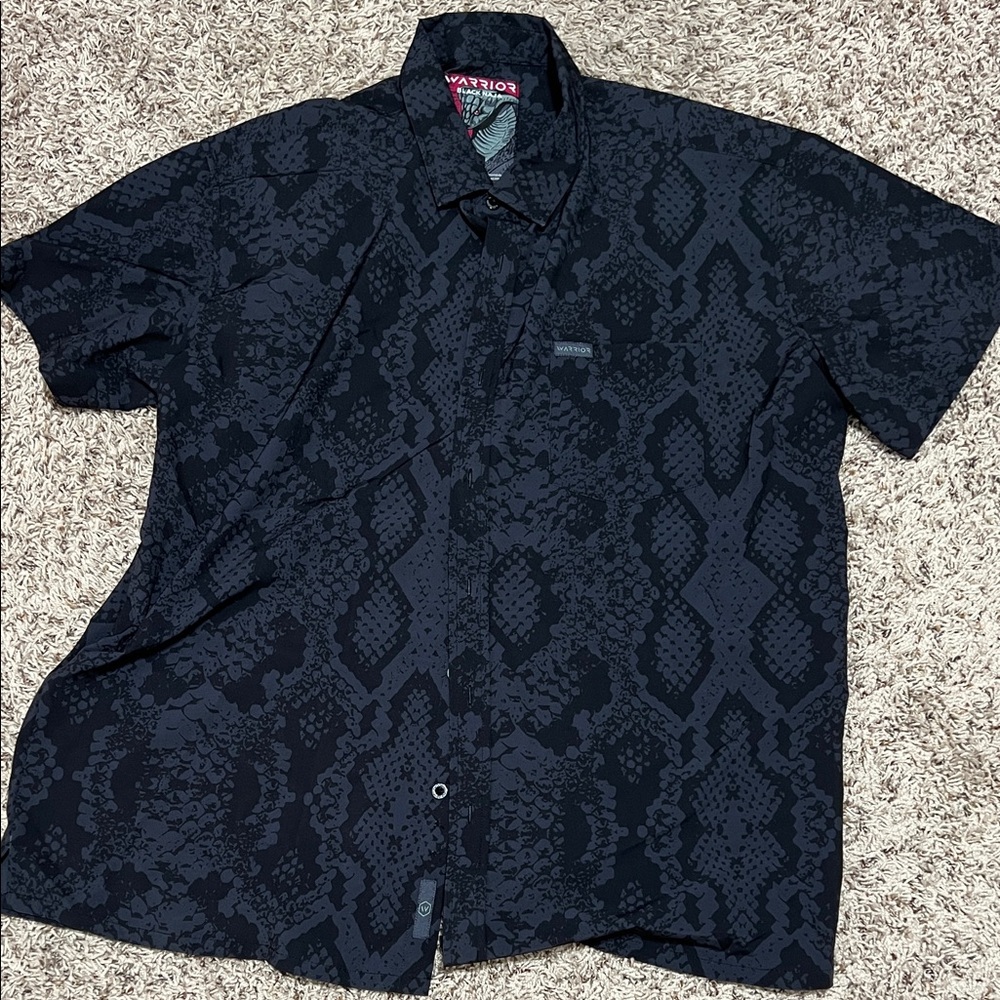 Warrior Black Patterned Men's Casual Shirt